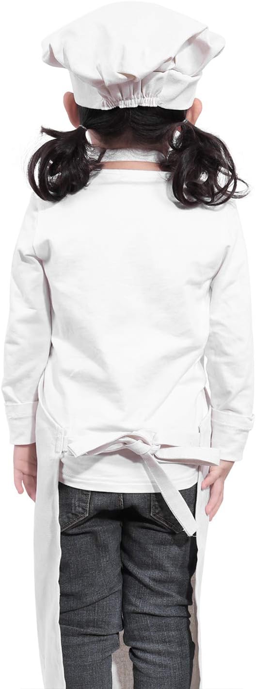 Adjustable Apron and Chef Hat Set for Cooking and Baking - Off White