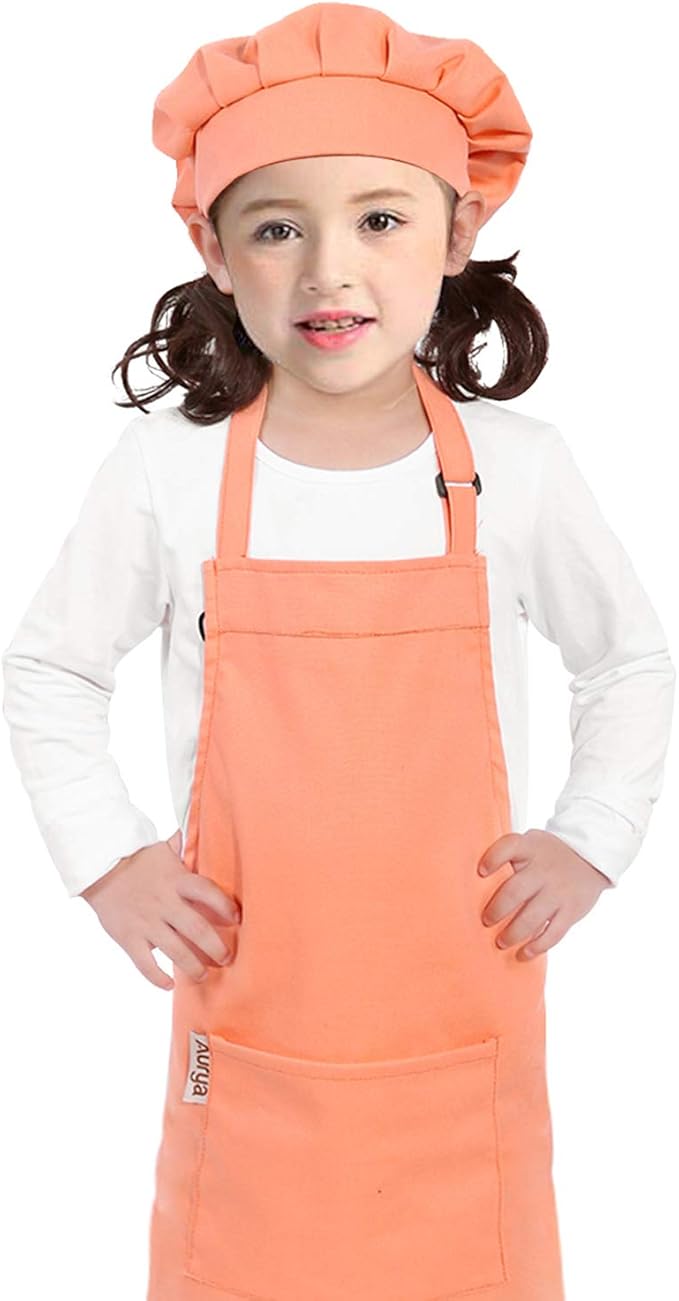 Adjustable Apron and Chef Hat Set for Cooking and Baking