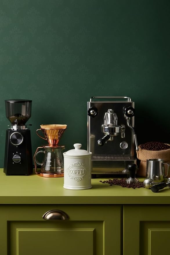 Ceramic Canisters Sets For The Kitchen Canisters For Countertop Set of 3 Airtight Coffee Canisters For Ground Coffee Sugar Storage With Lids Farmhouse Containers for household or kitchen use
