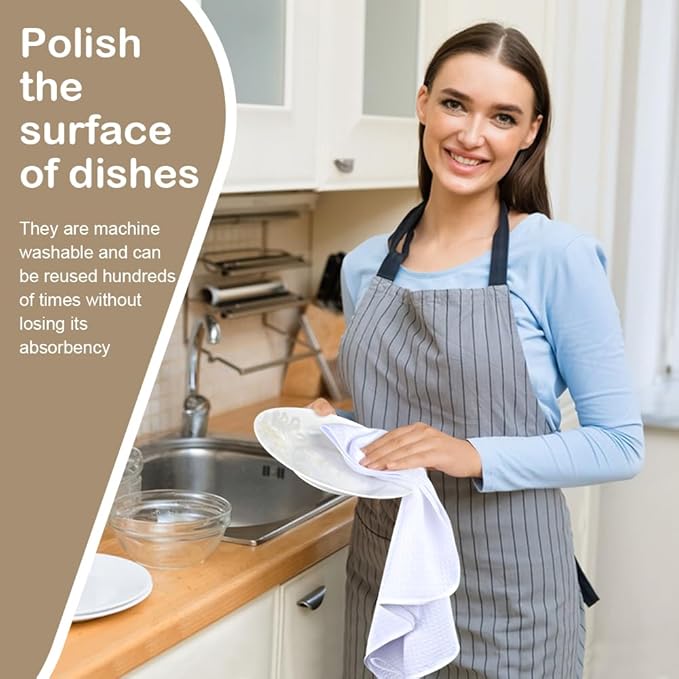 SINLAND Kitchen Towel Premium Sublimation Blank Towels Fast Drying Tea Towel Polyester Dish Towels for Drying Dishes16 Inch X 24 Inch 20 Pack