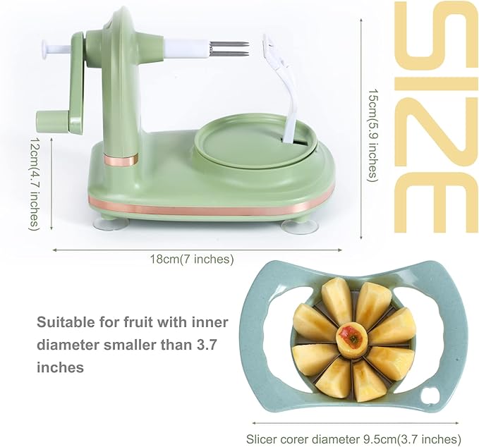 Soft Home Upgraded Plastic Apple Peeler, Pear Peeler and Apple Slicer Corer with Stainless Steel Blades(one backup blade included)