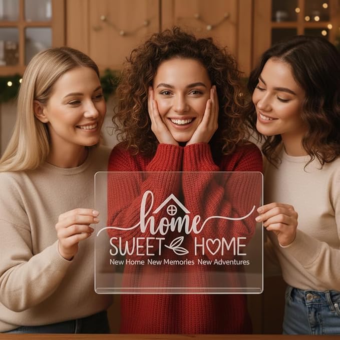 House Warming Gifts New Home - Engraved Acrylic Cutting Board with Counter Lip, Clear Countertop Protector Housewarming Gifts for Women Man Couples First House New Apartment Aesthetic Kitchen Decor