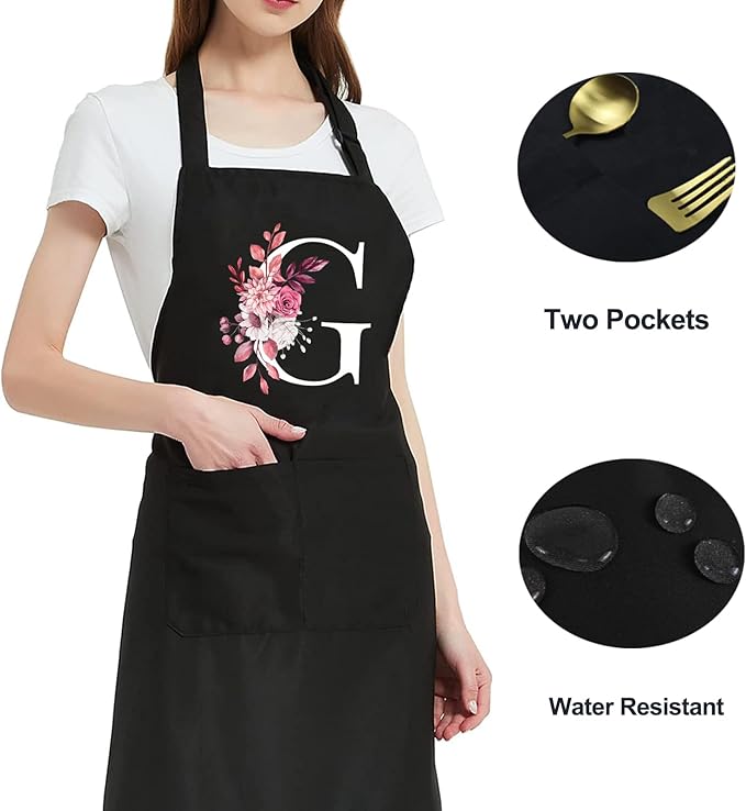 Personalized Aprons for Women with Pockets, Cute Aprons for Women Chef Baking, Cooking Gifts for Mom Birthday
