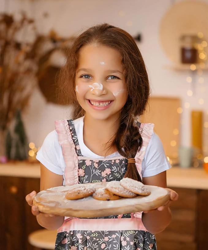 CRB Fashion Kids Cooking Baking Apron | Toddler, Little Girls, Cute Kitchen Chef Aprons
