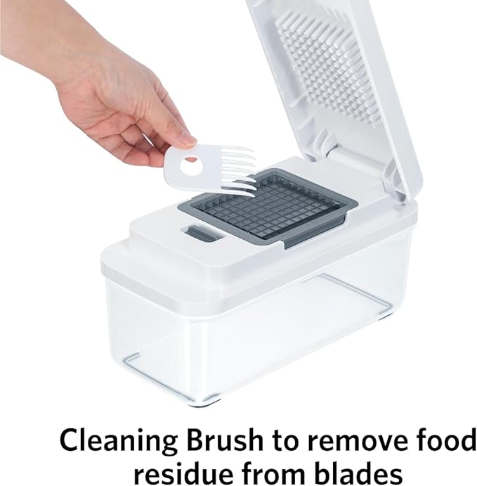Glad 2-in-1 Vegetable Chopper - 1.8 Quart Food Chopper with 2 Interchangeable Blades (1/4" & 1/2") - Onion Dicer and Veggie Cutter for Meal Prep, Dishwasher Safe Kitchen Gadget