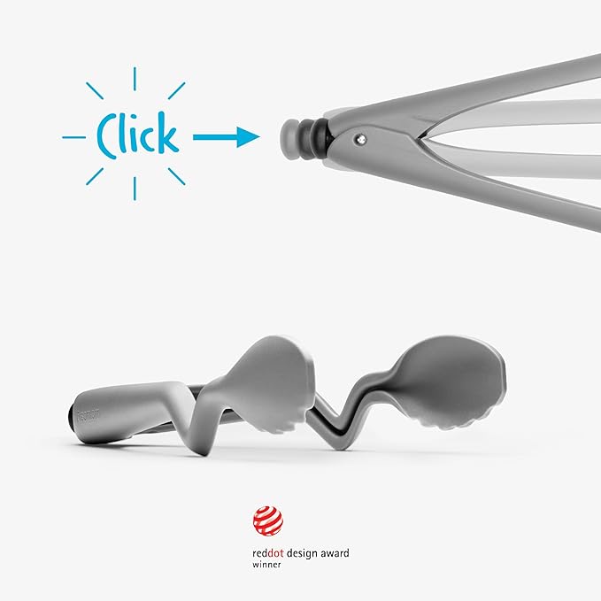 Dreamfarm Clongs Lite Nylon Kitchen Cooking Tongs with Click-Lock Open & Close - 10.5" Gray