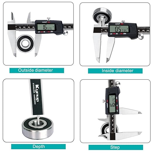 Kynup Micrometer Caliper Tool, 12Inch Digital Caliper, Vernier Caliper with Stainless Steel, Large LCD Screen, Auto - Off Feature, Inch Metric Fraction Conversion