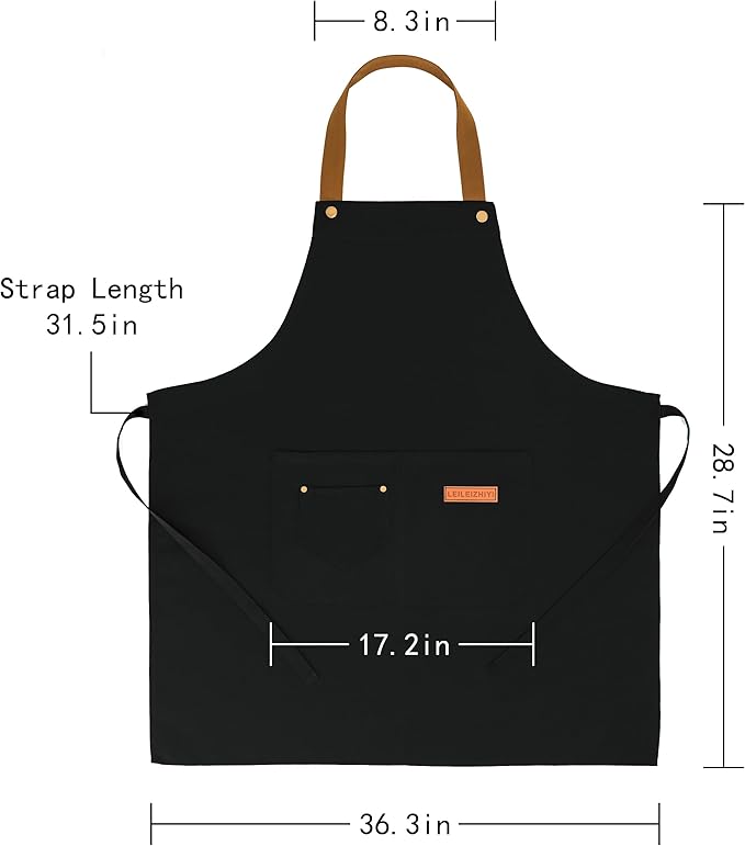 3 Pack Chef Apron Waterproof Adjustable with 2 Pockets for Men Women, Apron for Cooking Baking Restaurant