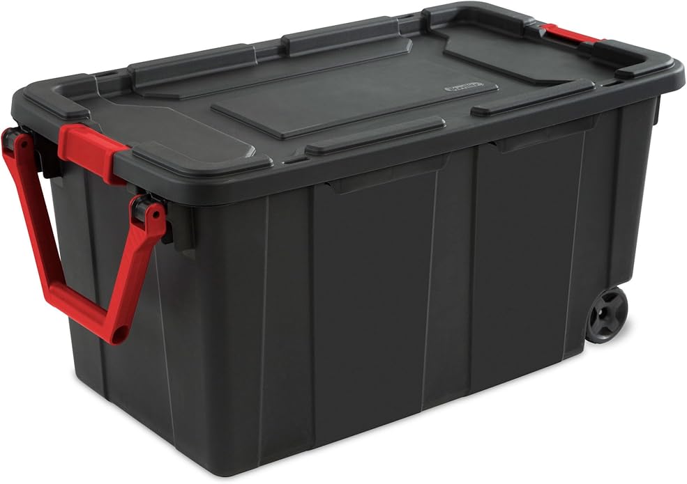 Sterilite Tote IND Wheeled Black 40GA 14699002