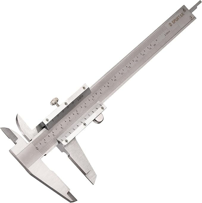Spurtar Vernier Caliper Measuring Tool 6", 0-6Inch/0-150mm Manual Non Digital Calipers, 0.001"/0.02mm High Precision Durable Micrometer