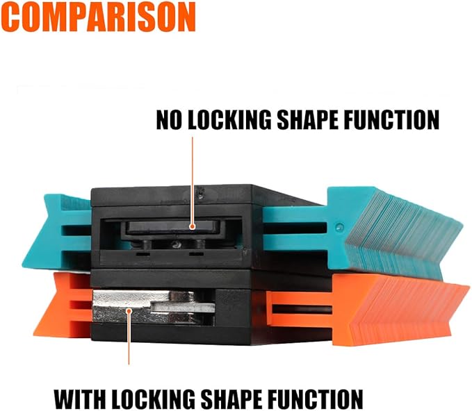 Saker Contour Gauge Profile Tool- Adjustable Lock-Precisely Copy Irregular Shape Duplicator -Father's Day Gift for Irregular Welding Woodworking Tracing -Tool for DIY Handyman, Construction (10INCH)