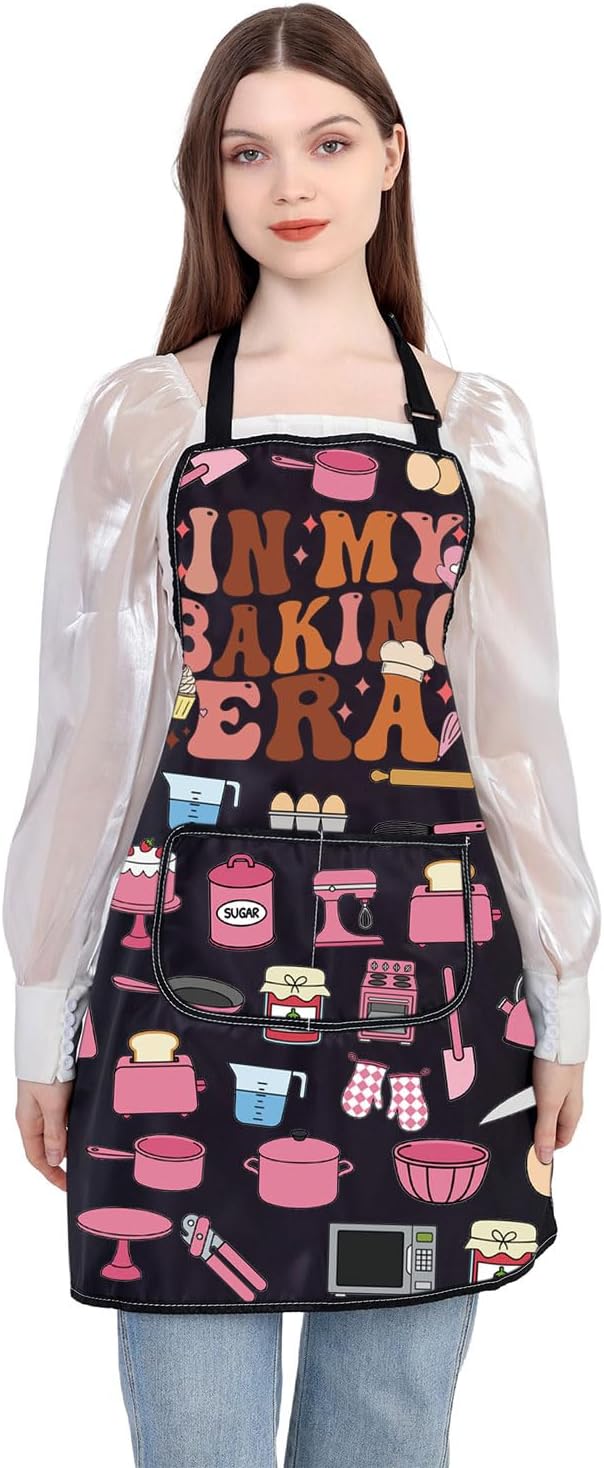 WSNANG Funny Baking Aprons with Pockets In My Baking Era Apron Bakers Gifts Pastry Chef Gift