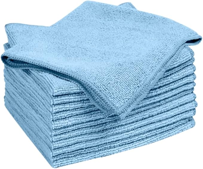 Quickie Microfiber Cleaning Cloth 14 X 14 inch, Blue, 12 Pack, All-Purpose Towel/Wiper for Multi-Purpose Indoor/Outdoor Cleaning/Dusting/Polishing on Kitchen/Bathroom/Auto SurfacesK (49012PDQ)