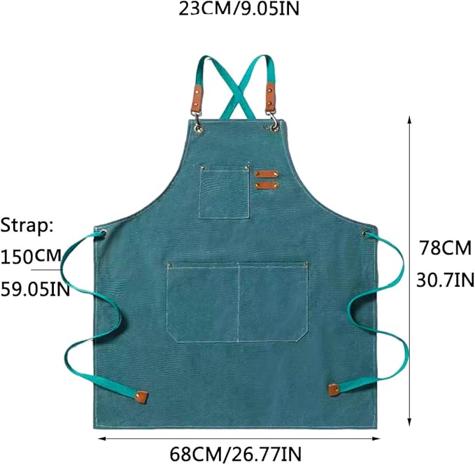 Aprons For Women Men With Pockets 2 Pcs,Kitchen Waterproof Hair Stylist Linen Bbq Tool Canvas For Adults Apron