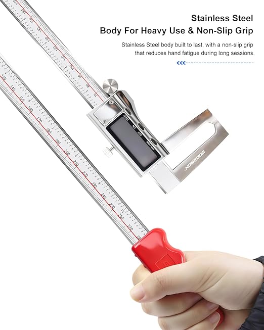 Digital Caliper 12 inch with Outer Groove, Brake Disc Rotor measuring tool, Stainless Steel Digital Calipers for 3D Printing & DIY, LCD Display, Inch/MM Units, Auto-Off, Rubberized Grip & Storage Case