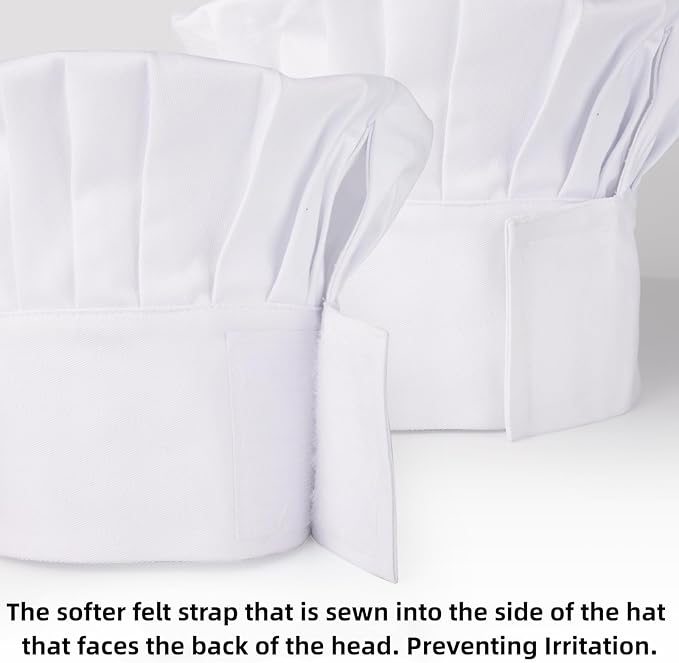 Chef Apron and Hat set, 2 Pockets Adjustable Cotton Kitchen Cooking Bib Apron, Baker Costume for Men Women