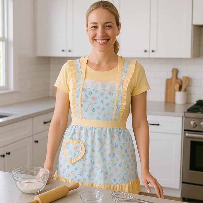 CRB Fashion Womens Cooking Baking Apron | Ladies, Woman, Kitchen Chef Aprons with Pocket