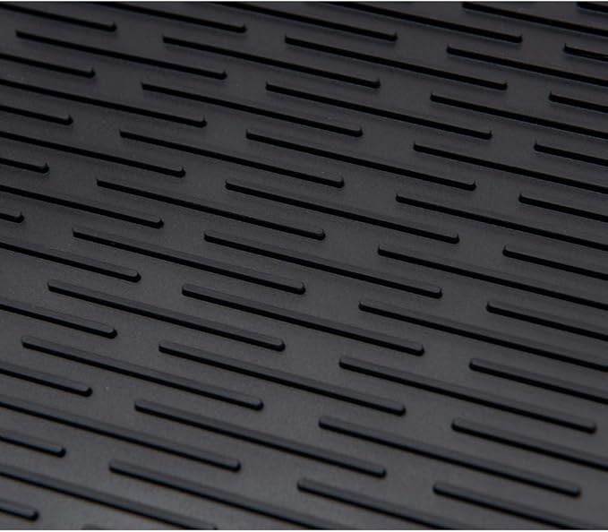 ZLR 2 Pcs Large Silicone Dish Drying Mat (16" x 18") - XL Heavy Duty Drainboard Mat for Pots, Pans & Family Loads - Heat Resistant Trivet & Counter Protector, Easy Clean (Black)