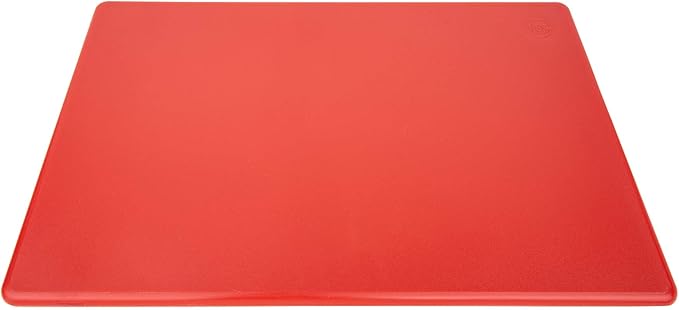 Commercial Grade 18 x 12 Red Cutting Board for Meat - Superior to HDPE Plastic - 0.5 Inch Thick Poly for Food Service, Dishwasher Safe