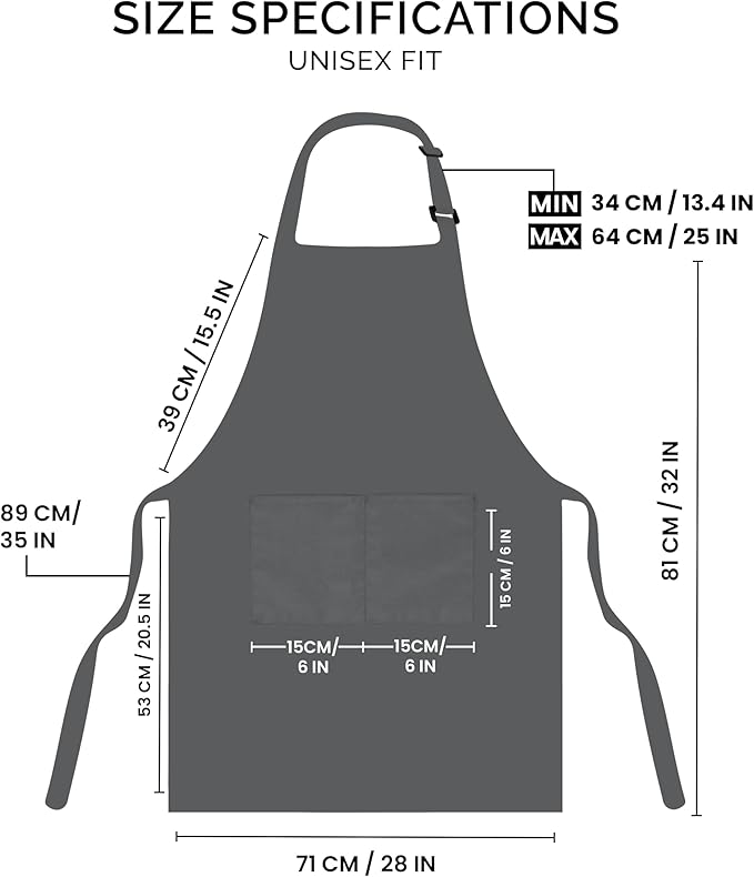 Utopia Kitchen 2 Pack Bib Apron, Adjustable with 2 Pockets, Water and Oil Resistant, Cooking Kitchen Chef Apron for Women Men