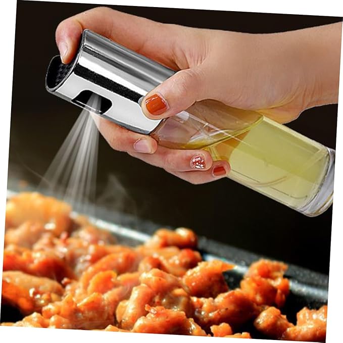 Cabilock Stainless Steel Oil and Vinegar Spray Bottle Refillable Misting Sprayer for Cooking Bbq and Baking Random Color for Even Distribution and Easy Cleaning