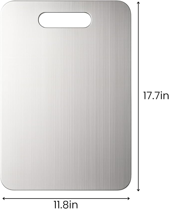Titanium Cutting Board, 100% Pure Titanium Cutting Boards for Kitchen – Non Stick, Food-Grade, Hygiene & Durability Chopping Mat, Double Sided Chopping Board, Dishwasher Safe (17.7 x 11.8 inch)