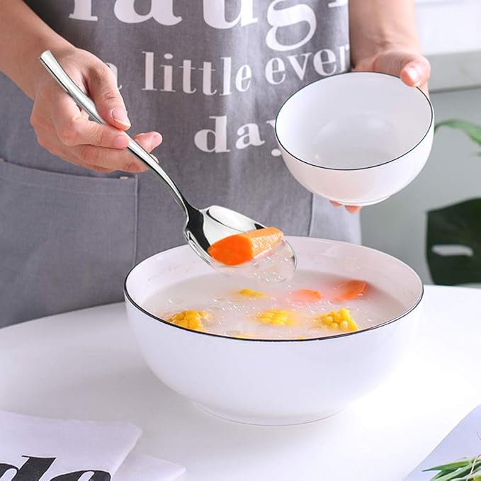 Idomy 8-Piece Stainless Steel Buffet Serving Spoon, Large Serving Spoon