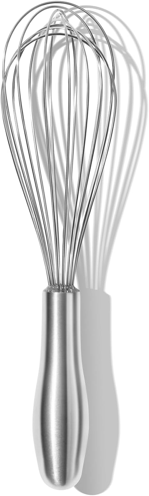 OYV 18/10 Stainless Steel Whisk, Ergonomic Handle, Dishwasher Safe Metal whisk, Professional Whisk for Kitchen Cooking, Perfect for Blending, Whisking, Baking, and Beating, 10-Inch Wire Wisk