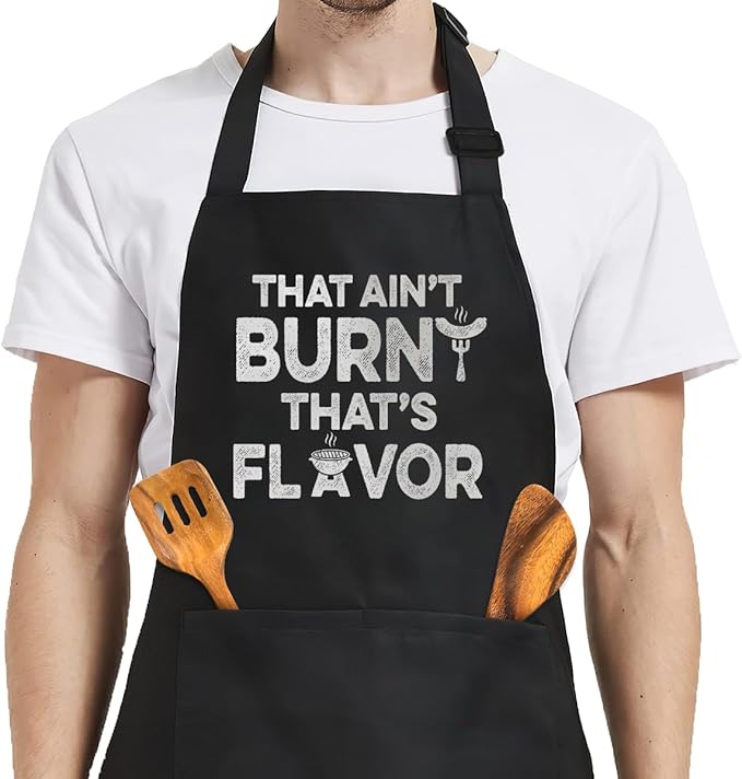 SANDJEST Men's Aprons with Pockets - Funny Aprons for Men BBQ, Kitchen, Cooking - Gifts for Birthday, Birthday