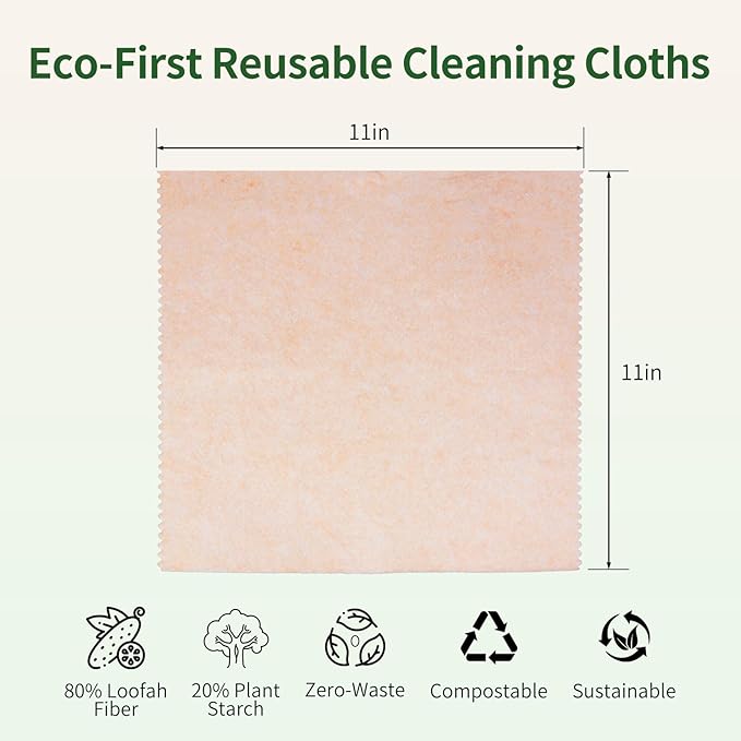 Swedish Dish Cloths, 10 Pack Upgraded Reusable Paper Towels Washable, Super Absorbent Dish Cloths, Thickened Durable for All-Surface Kitchen, Bathroom Cleaning, 11"x11"
