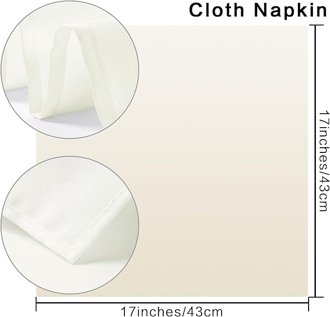 Bailarina Cloth Napkins Set of 120,17x17 inches Dinner Napkins Cloth Washable,Polyester Square Table Cloth Napkin Bulk with Hemmed Edges Ideal for Banquets, Parties and Weddings-Navy Blue