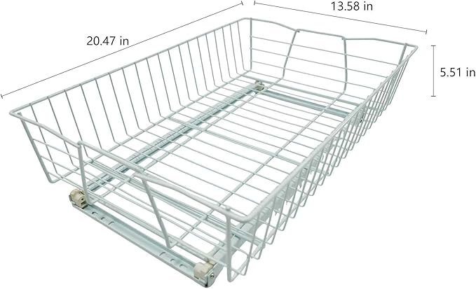 1 Tier Pull Out Pot and Pan Organizer,(14" W x 21" D) Pull Out Cabinet Organizer for Closet and Shower Items Organization, Individual Pull Out Cabinet Organizer (14" W x 21" D (1 Tier))