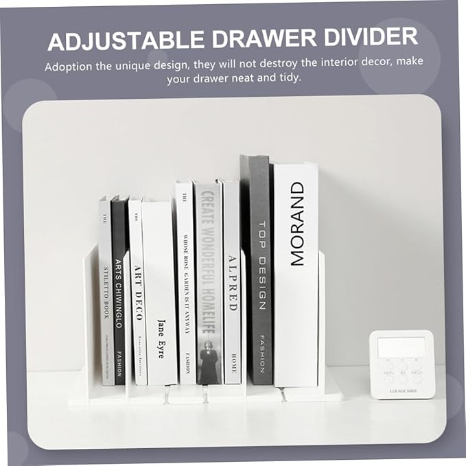 DOITOOL 1set Multipurpose Drawer Dividers Organizers for Home Bedroom Kitchen of White Storage Separators to Create Neat Compartments Dressers and Closets