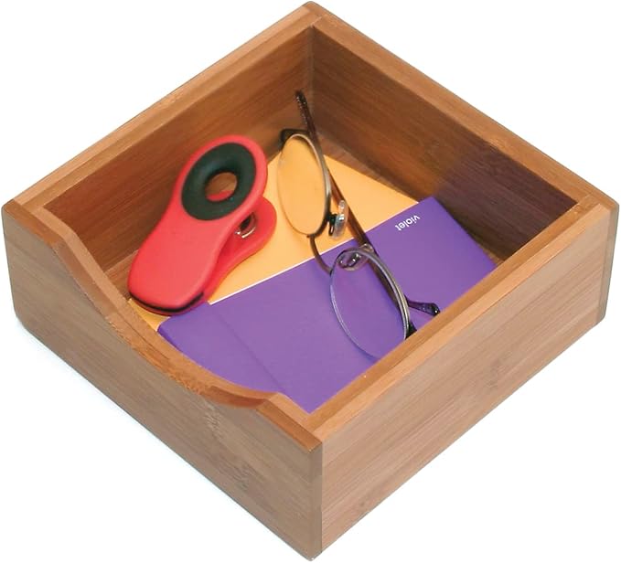 Lipper International 8183S Bamboo Wood Stacking Drawer Organizer Box, 6" x 6"