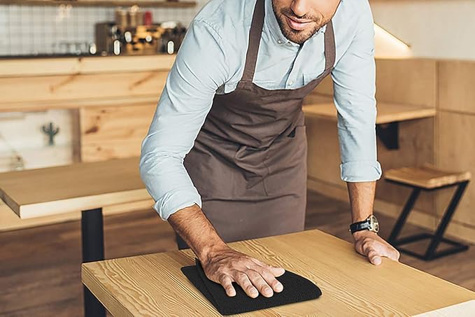 Softolle Bar Mop Towels, Pack of 12-16x19 Inches - 100% Cotton Super Absorbent Towels, Multi-Purpose for Home and Bar Cleaning (Black)