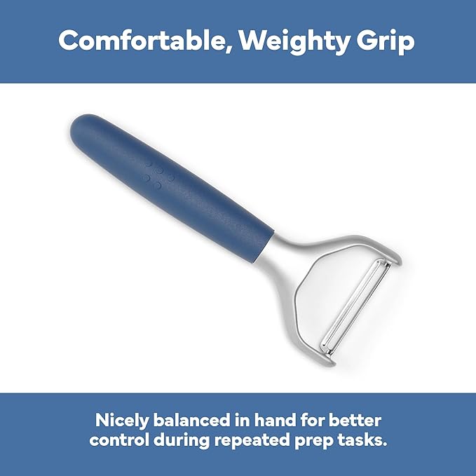 Misen Stainless Steel Vegetable Peeler - Dishwasher Safe Y Peeler - Easy to Use with Potatoes, Cabbage, Carrots, and More - Progessional Grade Kitchen Tool - Blue
