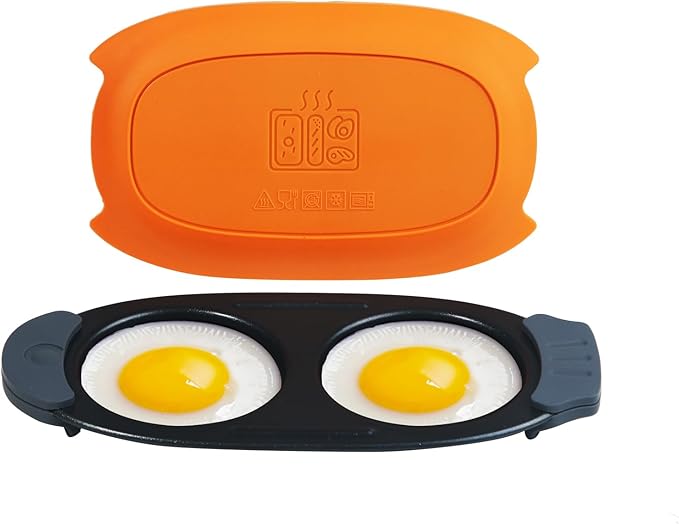 MKYSAIL Quick-Heat Microwave Egg Cooker|Poacher|fryer,Multi-Use microwave egg maker for Breakfast Sandwiches,Dishwasher-Safe,Save Time,Portable for Home,Travel,Gifts(Orange)