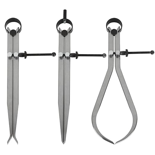 3 Piece Spring Caliper/Divider Set, 8 inches Inside Spring Outside Divider Caliper Set, Calipers Measuring Tool for Wood Turning Lathe Projects