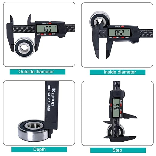 Kynup Digital Caliper, Caliper Measuring Tool with LCD Screen, Electronic Micrometer Caliper with Auto-Off Feature, Inch and Millimeter Conversion(0-6")