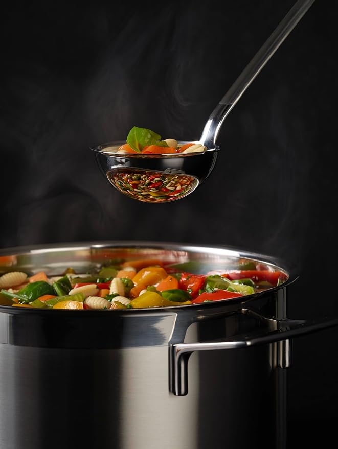 Rösle Stainless Steel Hooked Handle Ladle with Pouring Rim, 4.1-Ounce (10008)