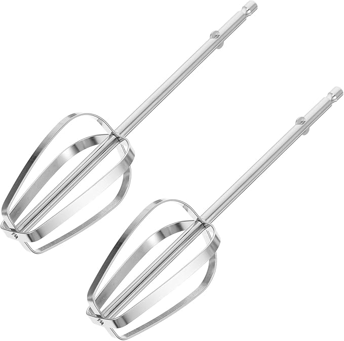 Lurrose Hand Mixer Beaters Attachments 2pcs Stainless Steel Beaters Replacement Whisk Heads for Egg Beating Cream Whisking Baking Kitchen Accessories