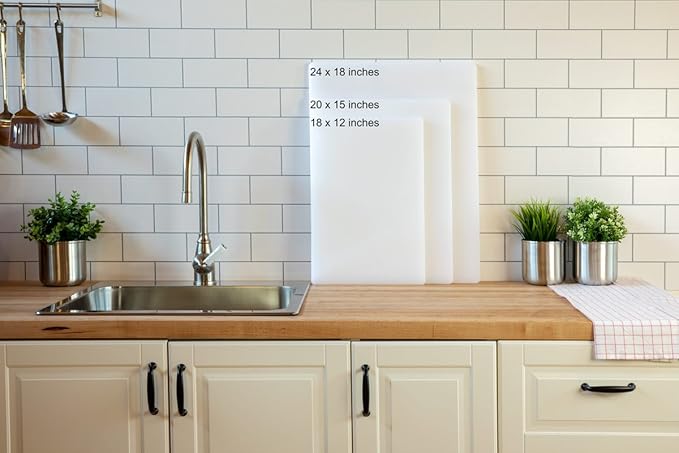 Thirteen Chefs Yellow Cutting Board - 18 x 12 Inch for Poultry and Chicken - Commercial Grade Plastic for Food Service, 1/2" Thick Dishwasher Safe Poly