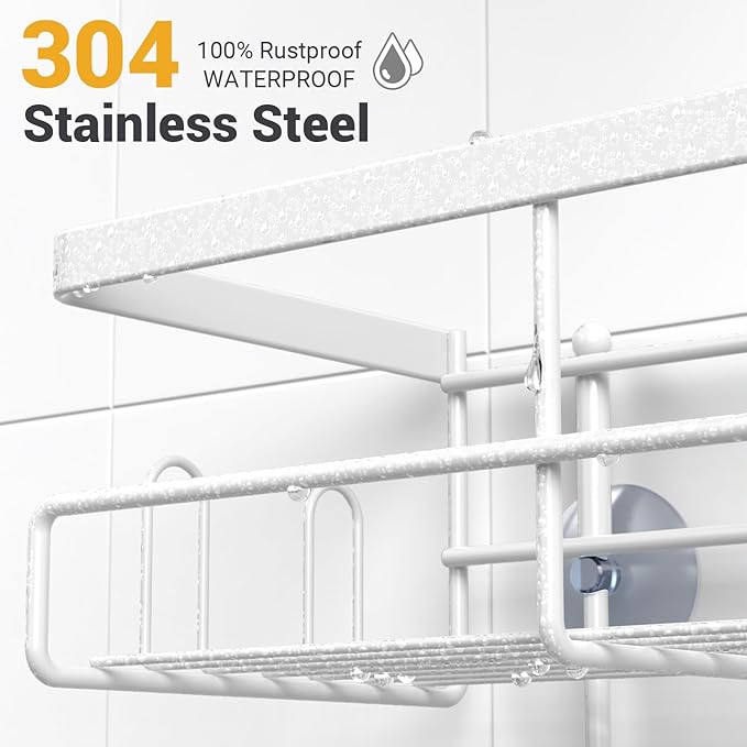 AKTECKE 30pcs Shower Caddy Hanging Bathroom Organizer White