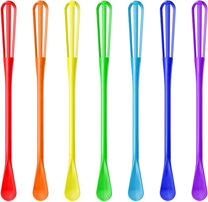 OYV Colorful Mini Whisk, Mini Spoon, Multifunctional Small Whisks for Cooking, Tiny Whisk 7 Pieces, Mini Small Wisk, for Blending, Whisking, Beating Ingredients, Mixing Sauces