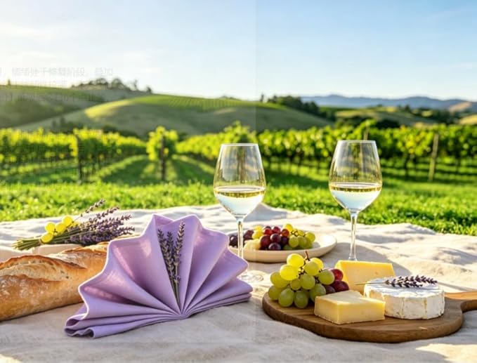 Lavender Cloth Napkins Set of 6,Cotton Napkins 18x18 Inch,Light Purple Table Napkins for Spring Table Decorations,Thick,Reusable,Easy Care (Lavender)
