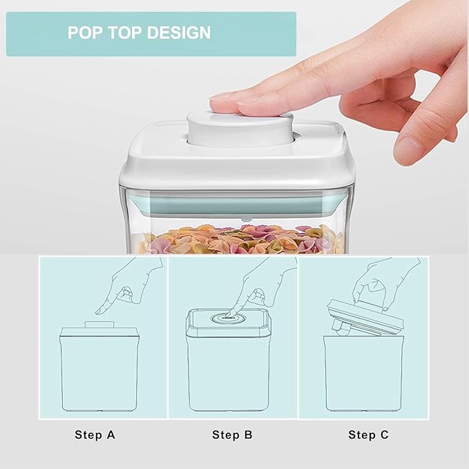 Pop Containers with Lids - 2.85QT / 92OZ / 2700ML *3 Stackable Airtight Food Storage, Kitchen Pantry Storage Containers for Snacks Candy Salt Herbs Spices BPA-Free