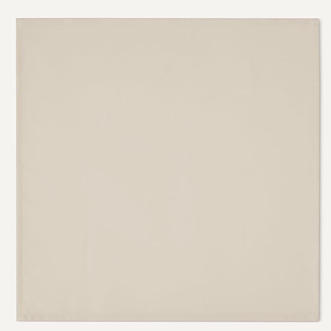 Amazon Basics Reusable Stain and Wrinkle Resistant Cloth Napkins, 17 x 17 inches, Beige, 12-Pack