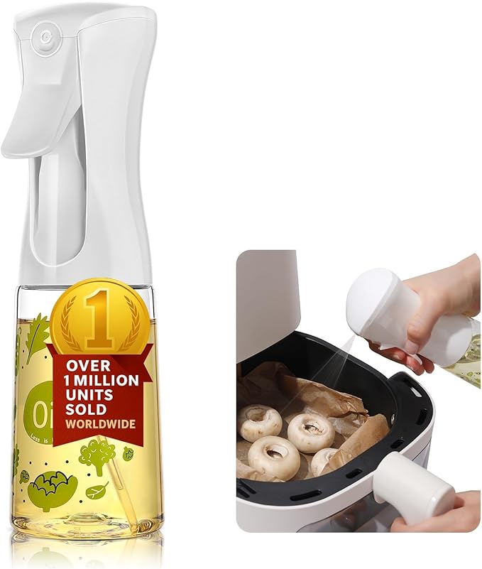 Mistifi oil spray PET bottle 200ml Upgraded Version.Fine Mist Spray Bottle for Air Fryer, Olive Oil, Avocado Oil, Healthy Nonstick Frying, Commercial & Home Kitchen Use (PS601　1Pc)