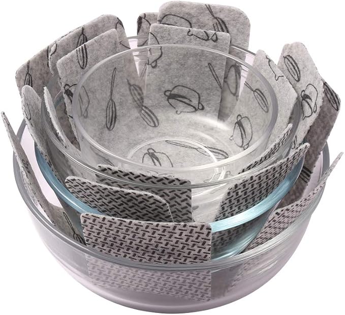 BYKITCHEN Pot and Pan Protectors for Stacking, Set of 9 & 3 Sizes, Felt Pan Separators Dividers Pads for Space Saving, Pot Protectors for Stacking and Protecting Your Cookware