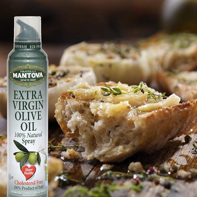 Mantova Extra Virgin Olive Oil Spray 8.5 oz. Spray Bottle - Manage Oil Amount - Great For Salads & Cooking, (Pack of 2)